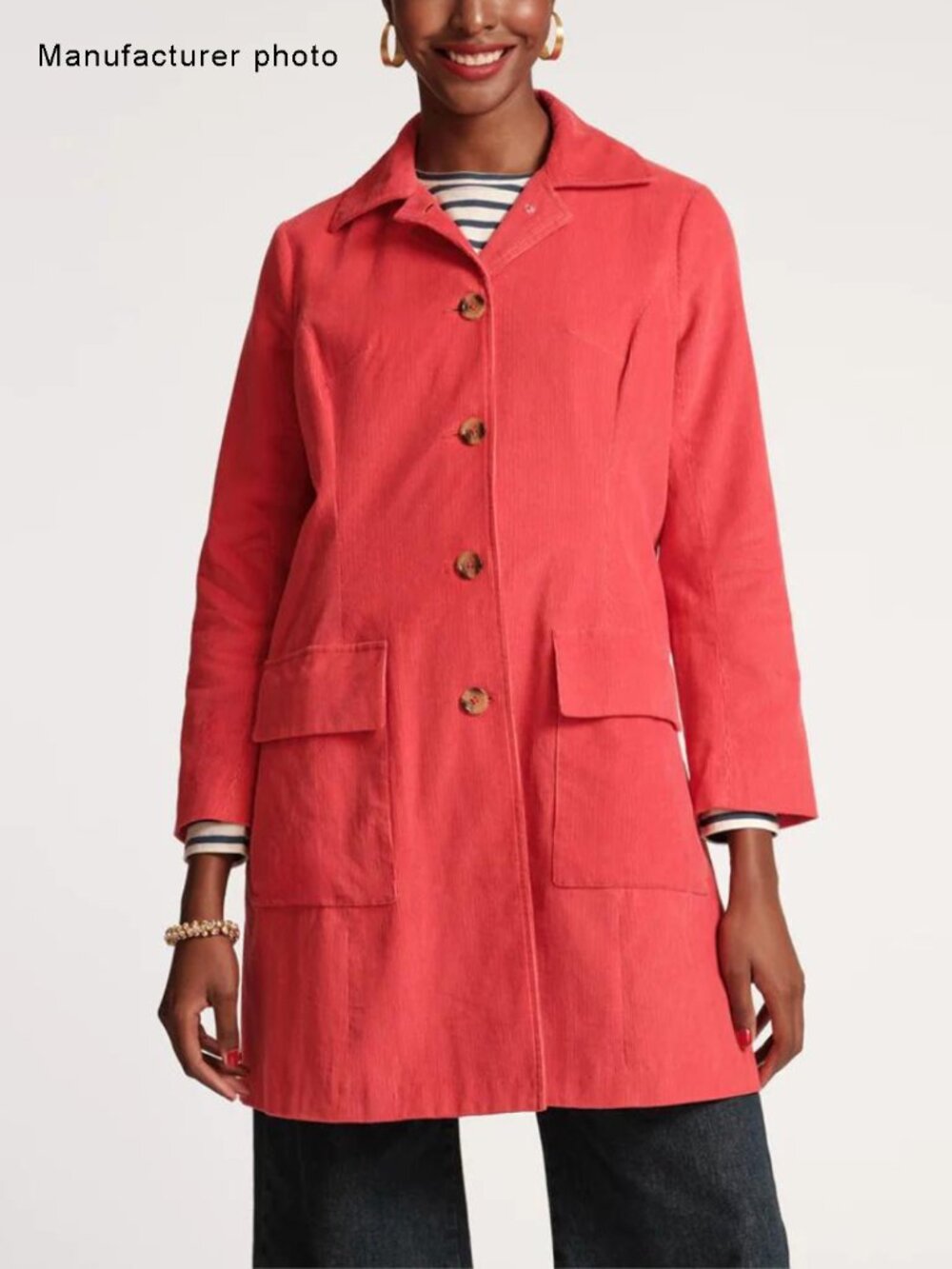Frances Valentine Corduroy Barn Jacket in Coral - Picture 12 of 12